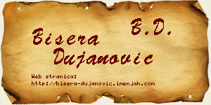 Bisera Dujanović vizit kartica